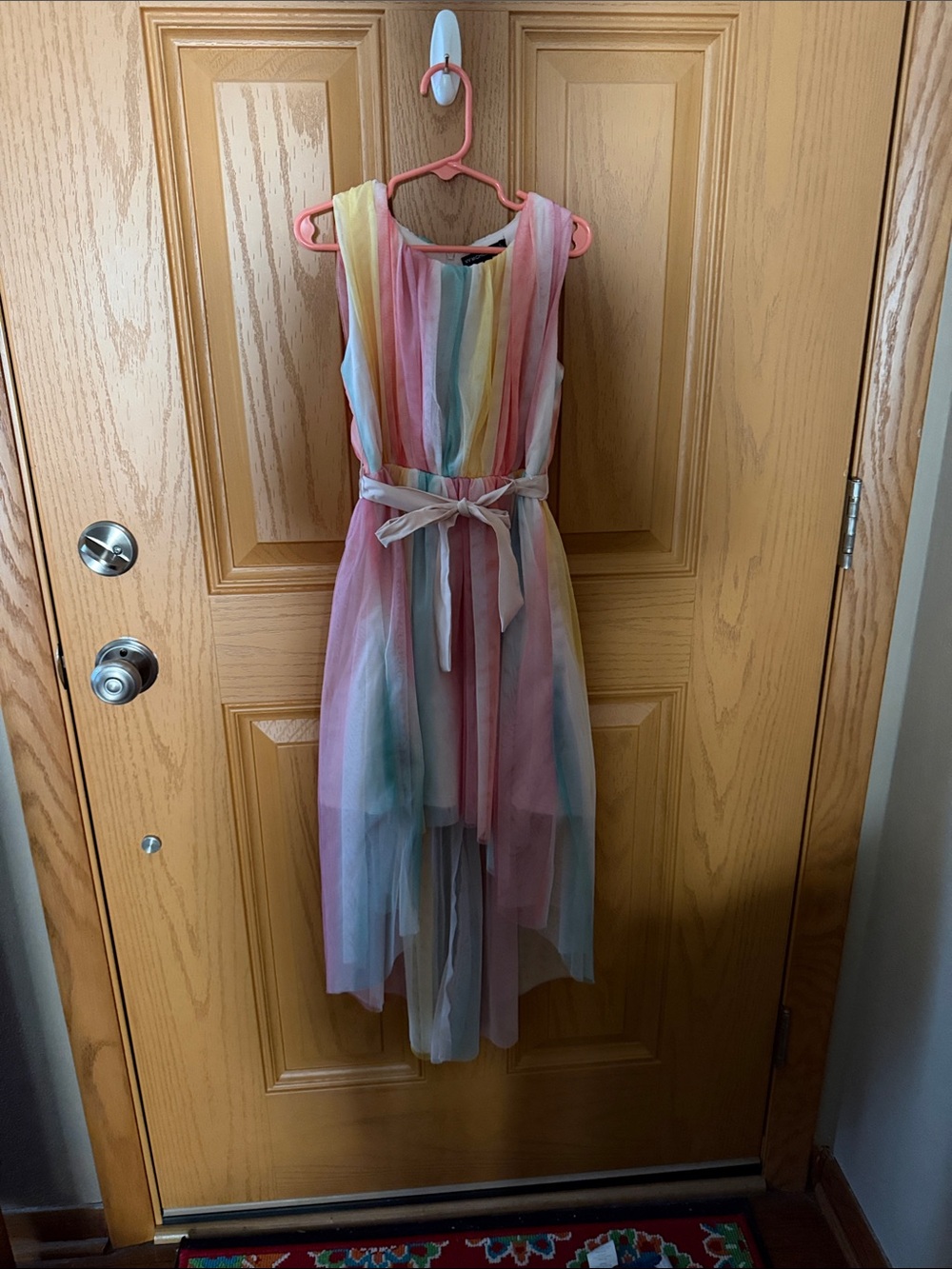 My Michelle Pastel Rainbow Tulle High-Low Dress